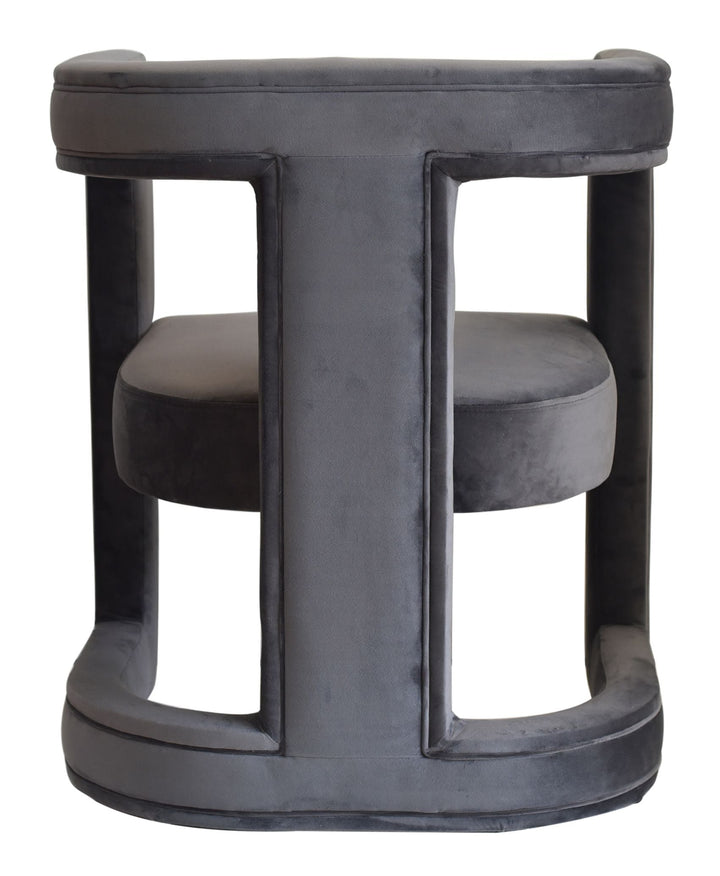 Modrest Kendra Dark Grey Fabic Accent Chair - MONAVILLA