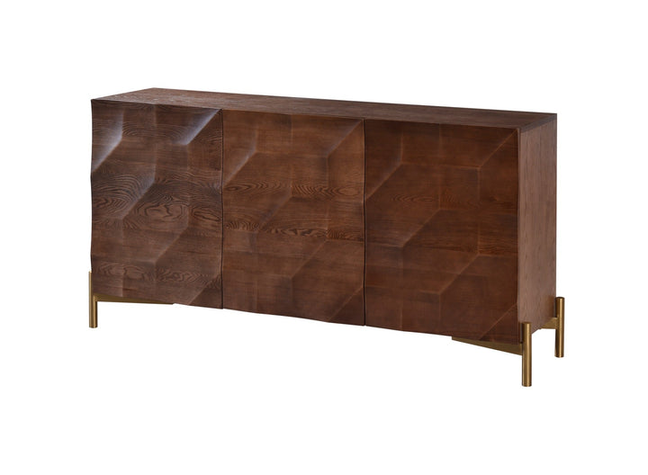 Modrest Killeen Modern Gold & Walnut Buffet - MONAVILLA
