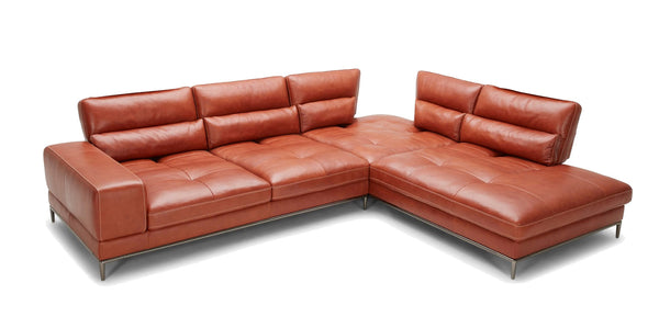 Divani Casa Kudos Modern Cognac RAF Chaise Sectional Sofa - MONAVILLA