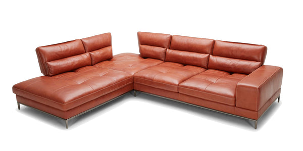 Divani Casa Kudos Modern Cognac LAF Chaise Sectional Sofa - MONAVILLA