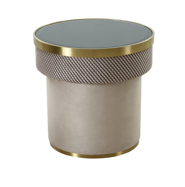 Modrest Larry Glass & Gold Accent End Table - MONAVILLA