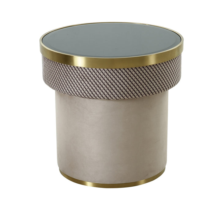 Modrest Larry Glass & Gold Accent End Table - MONAVILLA