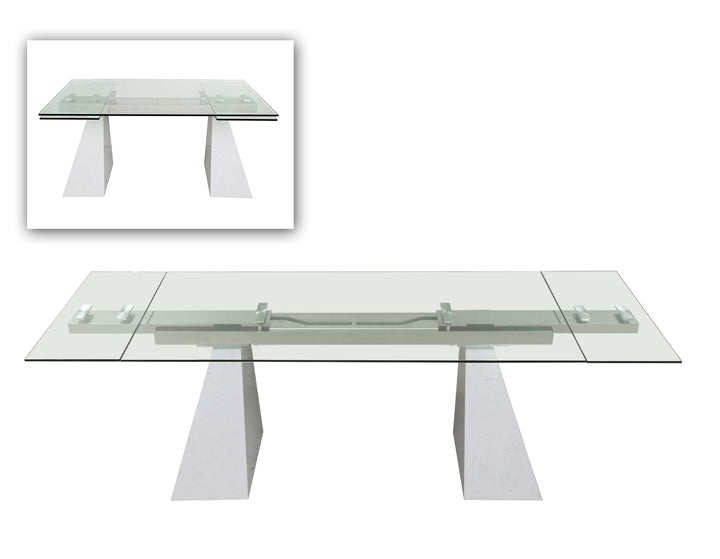 Modrest Latrobe Modern Extendable Quartz Stone & Glass Dining Table - MONAVILLA