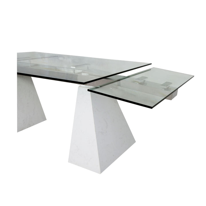 Modrest Latrobe Modern Extendable Quartz Stone & Glass Dining Table - MONAVILLA