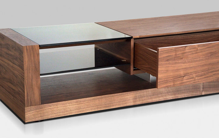 Modrest Mali Modern Walnut TV Stand - MONAVILLA