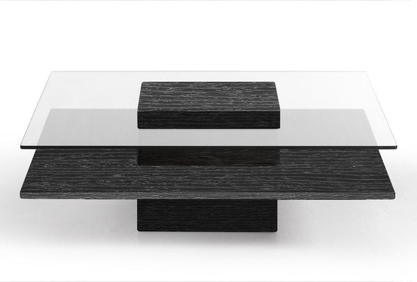 Modrest Clarion Modern Grey Elm & Glass Coffee Table - MONAVILLA