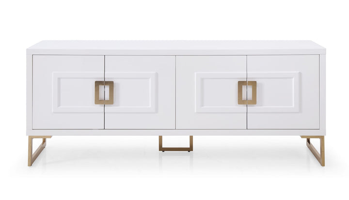 Modrest Leah Contemporary White High Gloss & Champagne Gold Buffet - MONAVILLA
