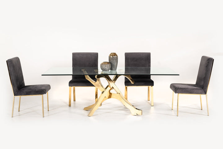 Modrest Legend Modern Glass & Gold Dining Table - MONAVILLA