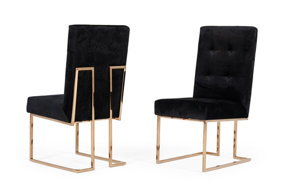 Modrest Legend Modern Black & Rosegold Dining Chair (Set of 2) - MONAVILLA