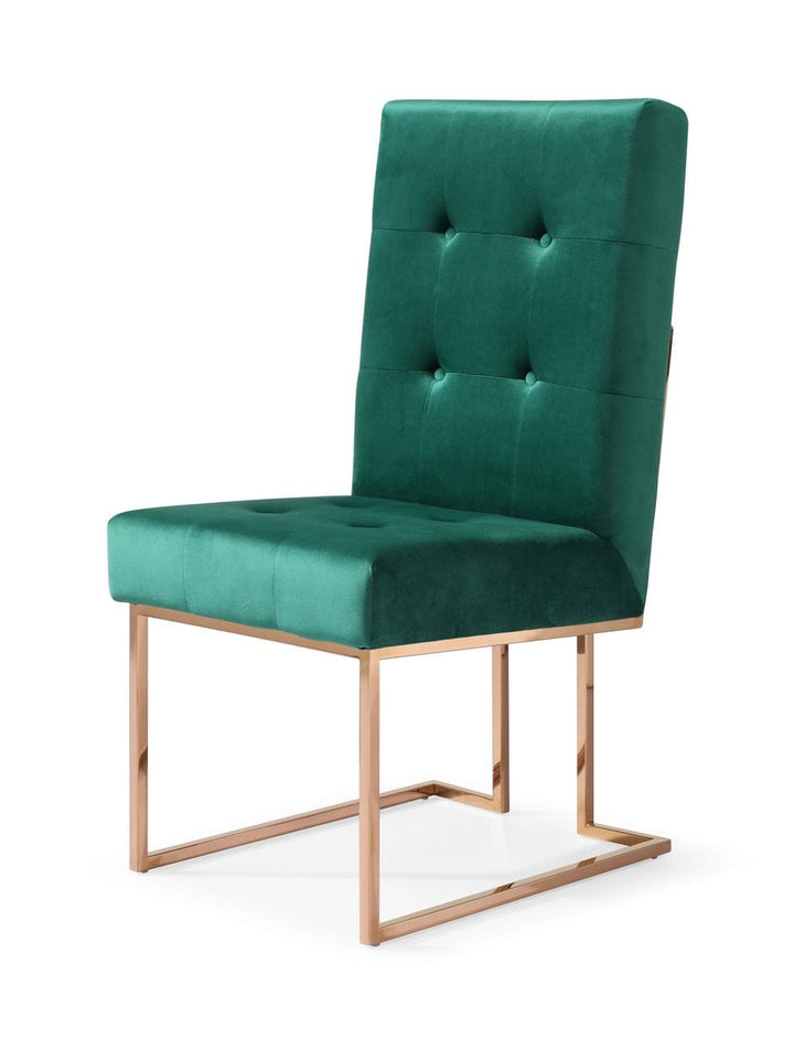 Modrest Legend Modern Green Velvet & Rosegold Dining Chair (Set of 2) - MONAVILLA