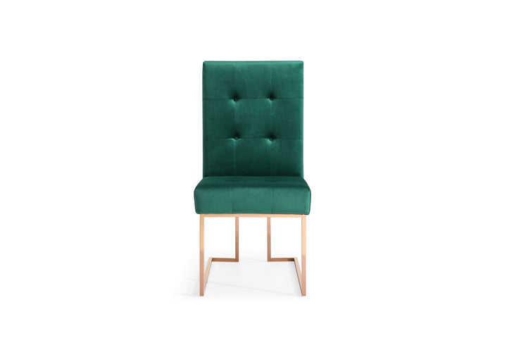 Modrest Legend Modern Green Velvet & Rosegold Dining Chair (Set of 2) - MONAVILLA