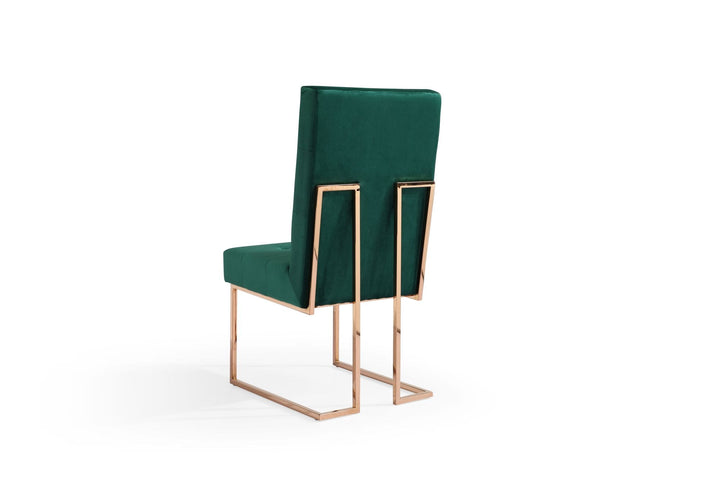 Modrest Legend Modern Green Velvet & Rosegold Dining Chair (Set of 2) - MONAVILLA