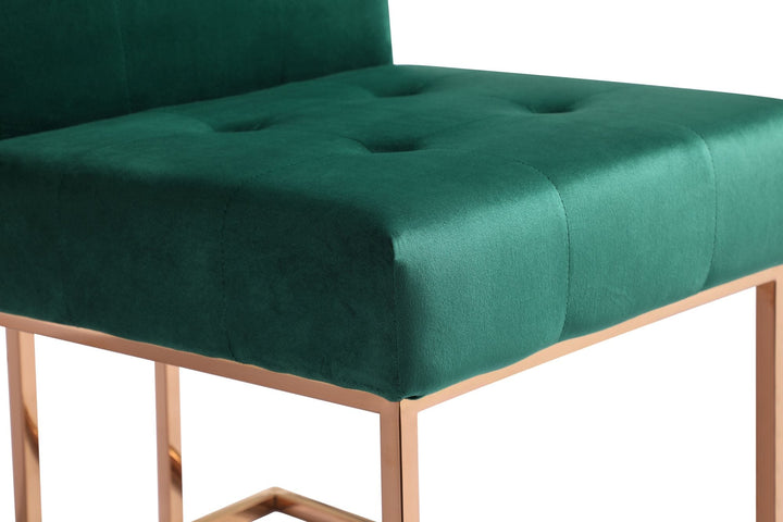 Modrest Legend Modern Green Velvet & Rosegold Dining Chair (Set of 2) - MONAVILLA