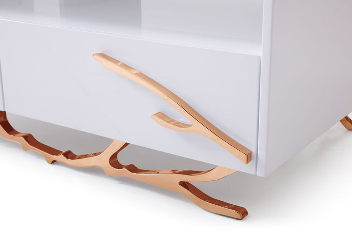 Modrest Legend Modern White & Rosegold Coffee Table - MONAVILLA