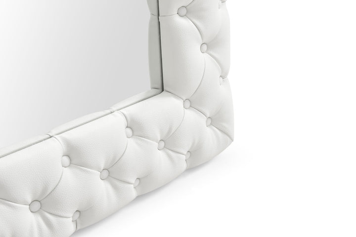 Modrest Legend Modern White Bonded Leather Floor Mirror - MONAVILLA