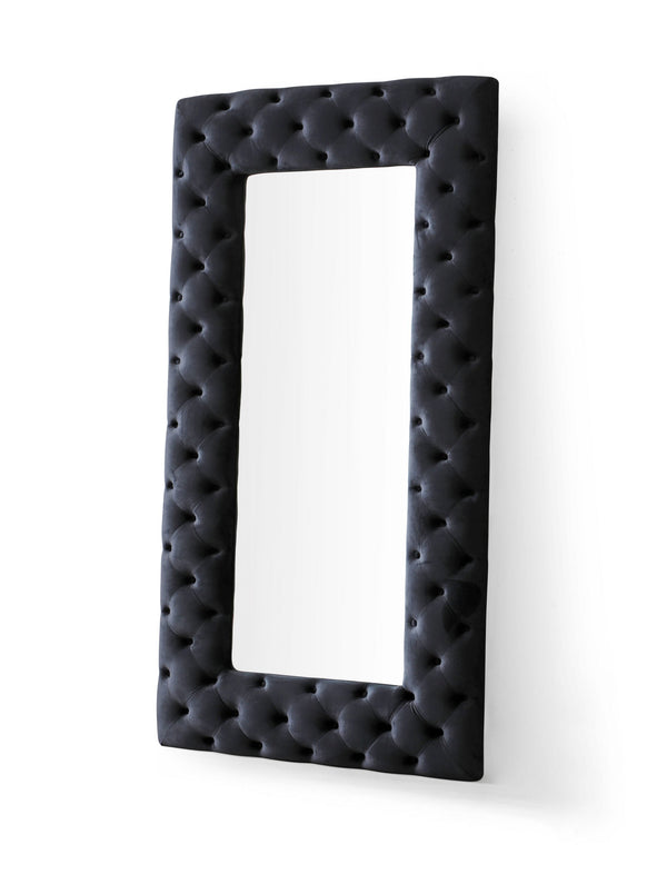 Modrest Legend Transitional Black Velvet Floor Mirror - MONAVILLA