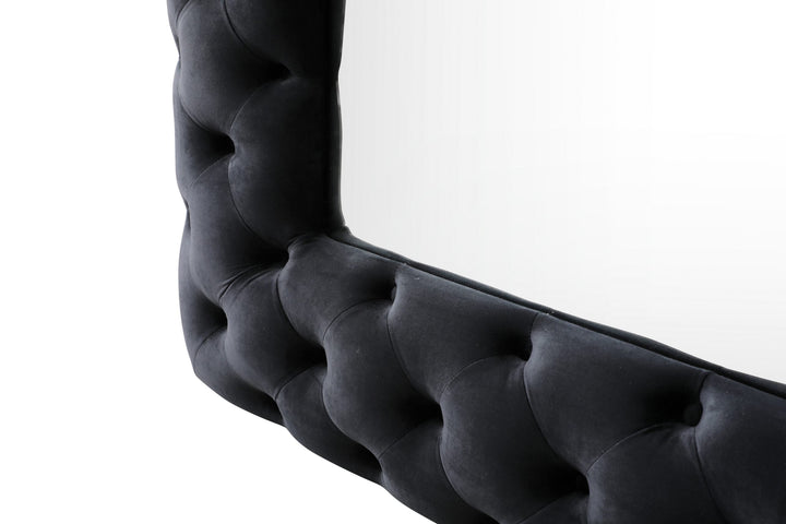 Modrest Legend Transitional Black Velvet Floor Mirror - MONAVILLA