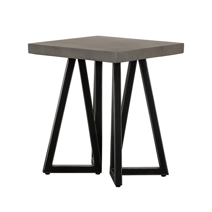 Modrest Richmond Modern Concrete & Black Metal End Table - MONAVILLA