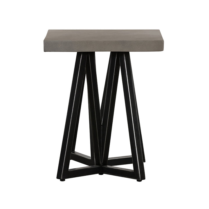 Modrest Richmond Modern Concrete & Black Metal End Table - MONAVILLA