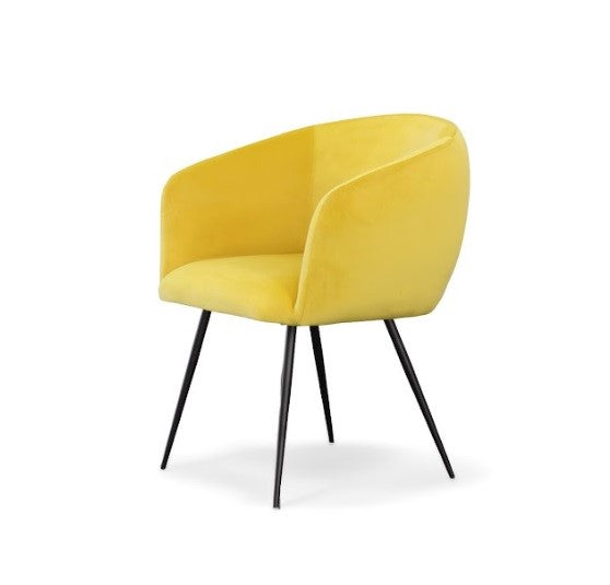 Modrest Luzerne Modern Yellow Velvet Dining Chair - MONAVILLA
