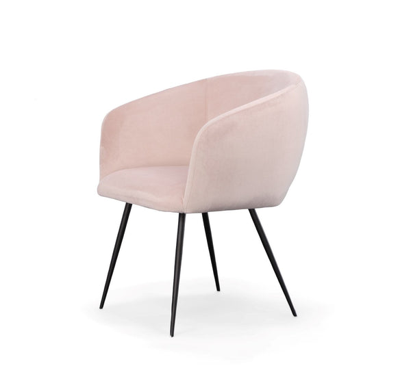 Modrest Luzerne Modern Pink Velvet Dining Chair - MONAVILLA