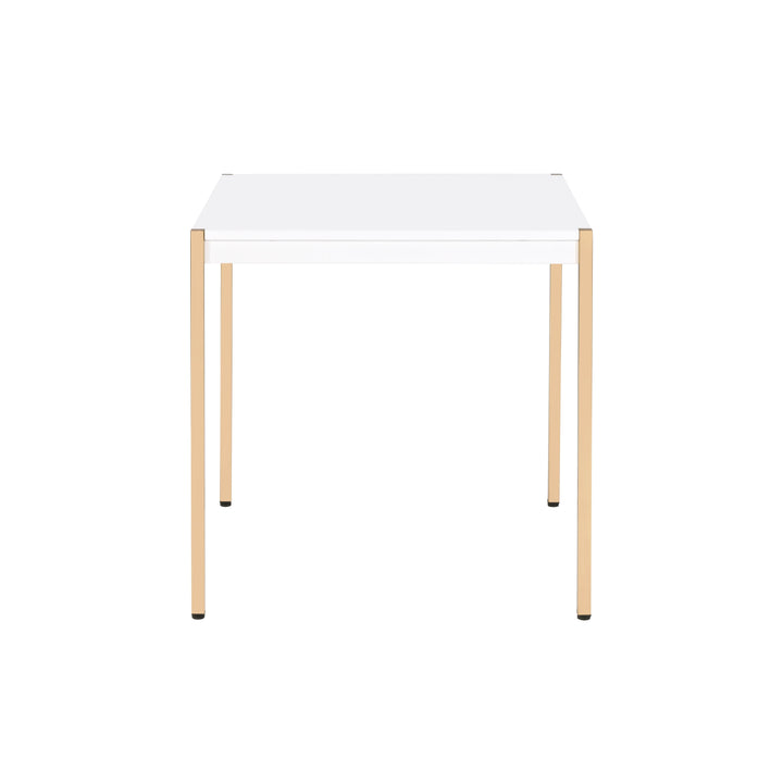 ACME Otrac White & Gold Finish End Table Model LV00035 - MONAVILLA