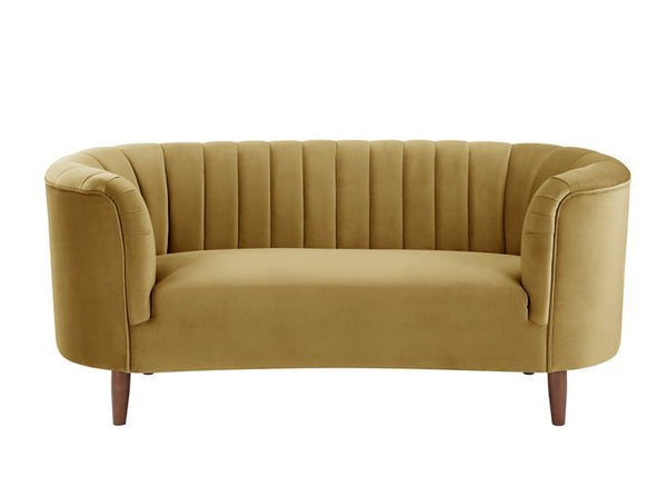 ACME Millephri Olive Yellow Velvet Loveseat Model LV00164 - MONAVILLA