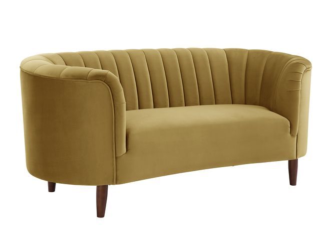 ACME Millephri Olive Yellow Velvet Loveseat Model LV00164 - MONAVILLA