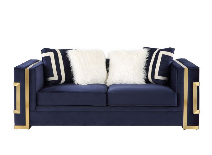 ACME Virrux Blue Velvet & Gold Finish Model LV00294 - MONAVILLA
