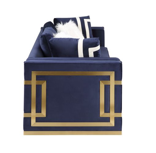 ACME Virrux Blue Velvet & Gold Finish Model LV00294 - MONAVILLA