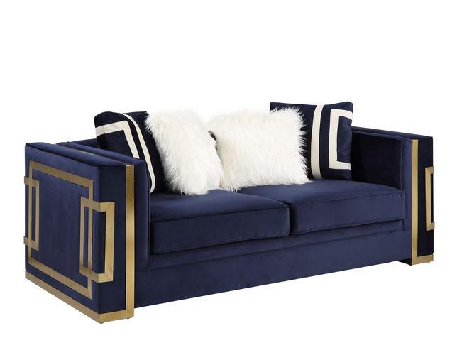 ACME Virrux Blue Velvet & Gold Finish Model LV00294 - MONAVILLA