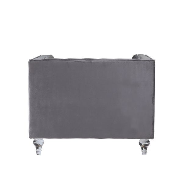 ACME HeiberoII Gray Velvet Chair Model LV00332 - MONAVILLA