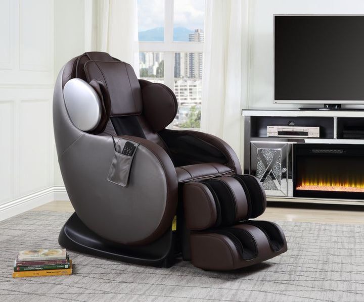 ACME Pacari Chocolate PU Massage Chair Model LV00569 - MONAVILLA