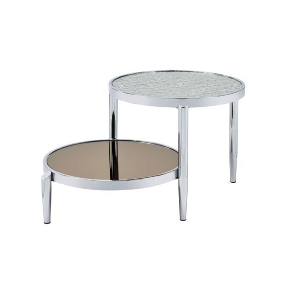 ACME Abbe Glass & Chrome Finish Coffee Table Model LV00572 - MONAVILLA
