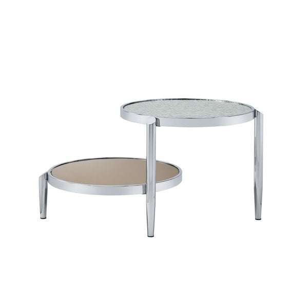 ACME Abbe Glass & Chrome Finish Coffee Table Model LV00572 - MONAVILLA