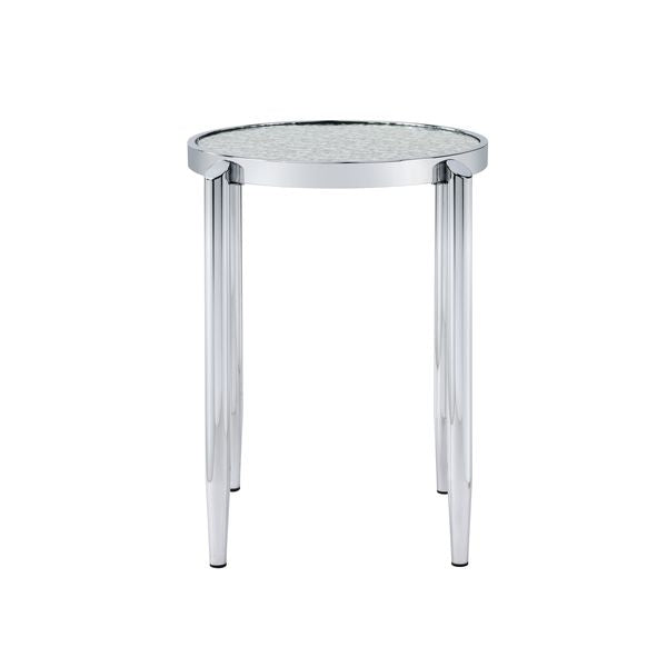 ACME Abbe Glass & Chrome Finish End Table Model LV00573 - MONAVILLA