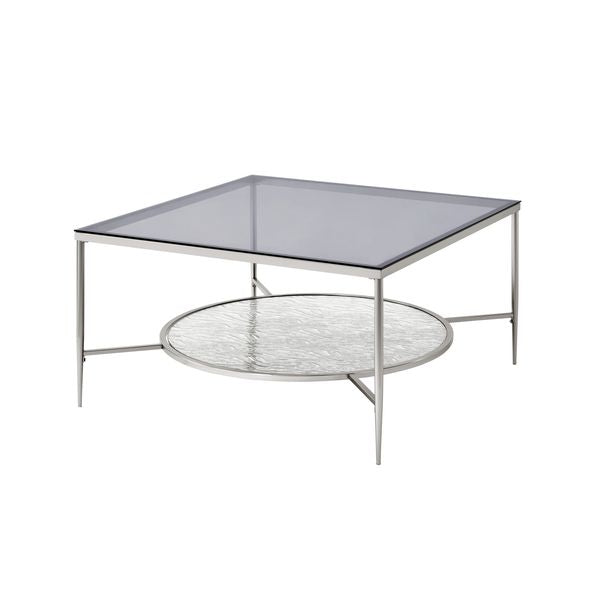 ACME Adelrik Glass & Chrome Finish Coffee Table Model LV00574 - MONAVILLA