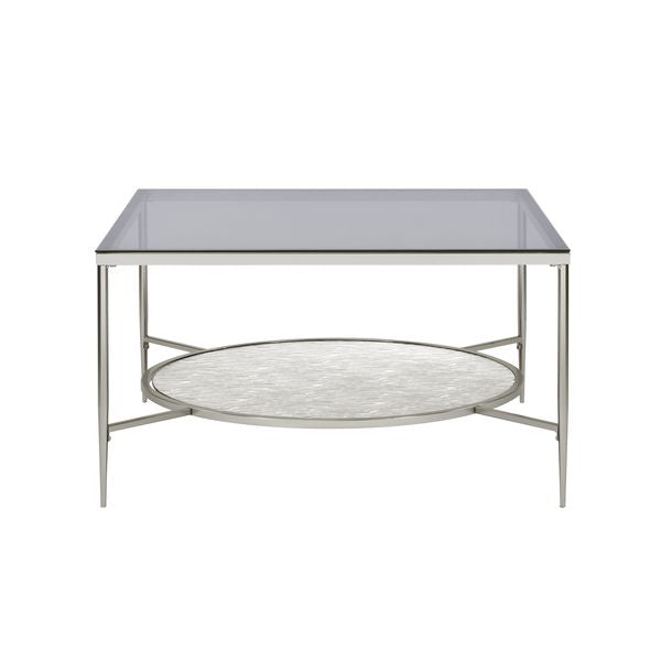 ACME Adelrik Glass & Chrome Finish Coffee Table Model LV00574 - MONAVILLA