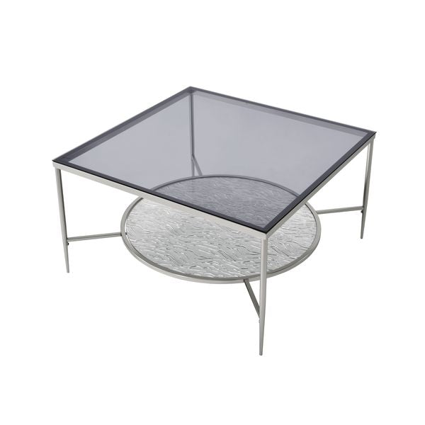 ACME Adelrik Glass & Chrome Finish Coffee Table Model LV00574 - MONAVILLA