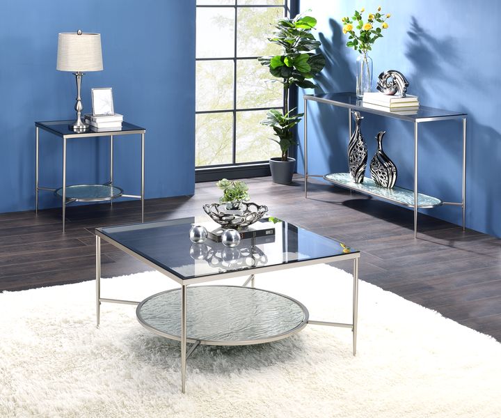 ACME Adelrik Glass & Chrome Finish Coffee Table Model LV00574 - MONAVILLA