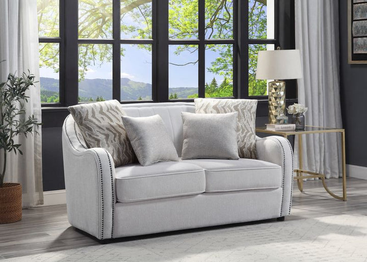ACME Mahler Beige Linen Loveseat Model LV00579 - MONAVILLA