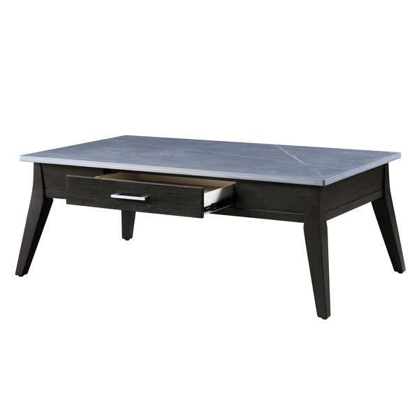 ACME Zemocryss Marble & Dark Brown Finish Coffee Table Model LV00608 - MONAVILLA