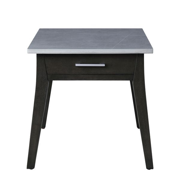 ACME Zemocryss Marble & Dark Brown Finish End Table Model LV00609 - MONAVILLA