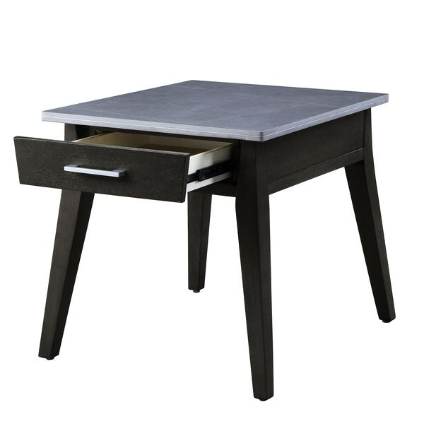 ACME Zemocryss Marble & Dark Brown Finish End Table Model LV00609 - MONAVILLA
