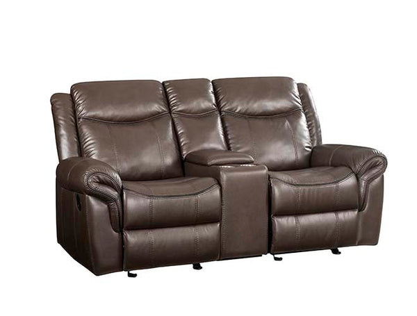 ACME Lydia Brown Leather Aire Loveseat Model LV00655 - MONAVILLA