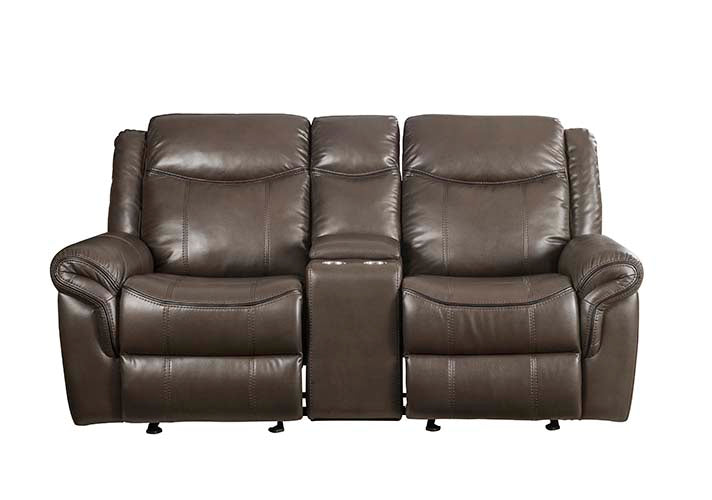 ACME Lydia Brown Leather Aire Loveseat Model LV00655 - MONAVILLA