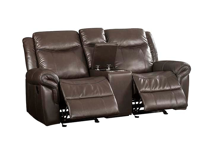 ACME Lydia Brown Leather Aire Loveseat Model LV00655 - MONAVILLA