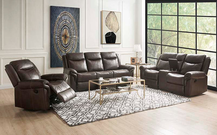 ACME Lydia Brown Leather Aire Loveseat Model LV00655 - MONAVILLA