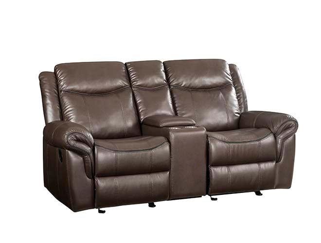 ACME Lydia Brown Leather Aire Loveseat Model LV00655 - MONAVILLA