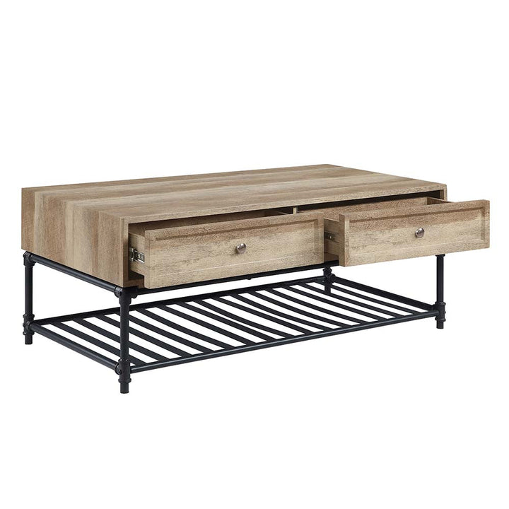 ACME Brantley Oak & Sandy Black Finish Coffee Table Model LV00748 - MONAVILLA